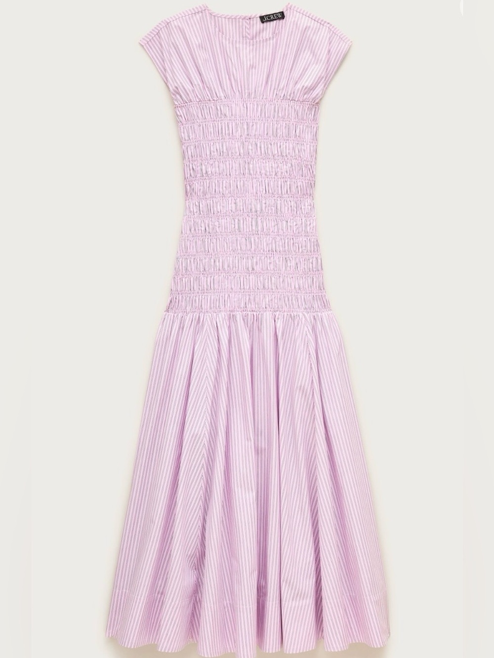 J.Crew Pink Smocked Midi Dress